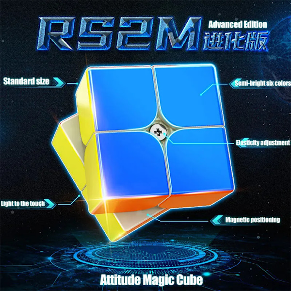 Ny Rs2M V2 Magic Cube 2X2 Tävlings Speed Magic Cube 2X2X2 Barns Pedagogiska Leksaksgåvor Rekordbrytande Special C1