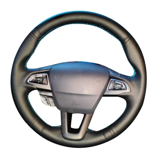 Skräddarsydd rattöverdrag i flätad konstläder med halkfritt grepp för Ford Focus 3 Escape Kuga 2015-2018 biltillbehör