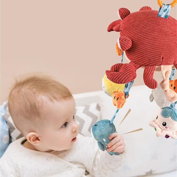 Babyskallra för spjälsäng med bedårande mjuka djur, babygåva från födseln