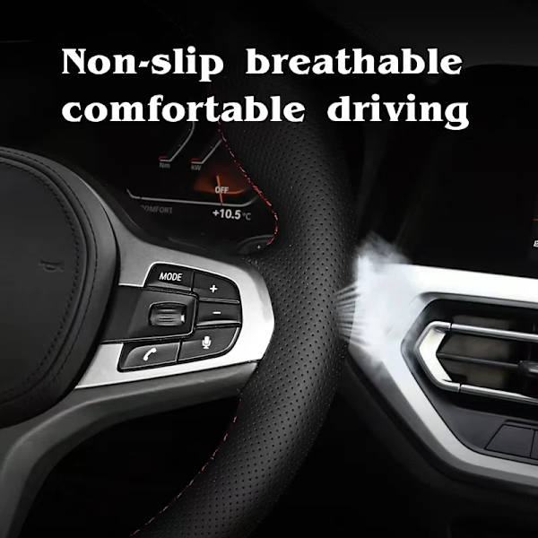 Rattstyrningsöverdrag i mikrofiber för Skoda Octavia RS Citigo Fabia Scala Karoq Kodiaq Citijet Superb 2015-2019