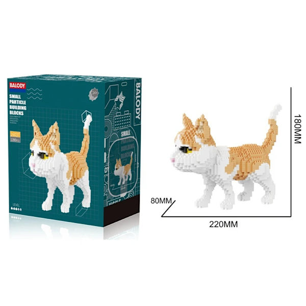 Nya simuleringsdjur byggklossar husdjur katt och hund monterad modell vuxen avkopplingsspel barns pedagogisk gåva With box-16037