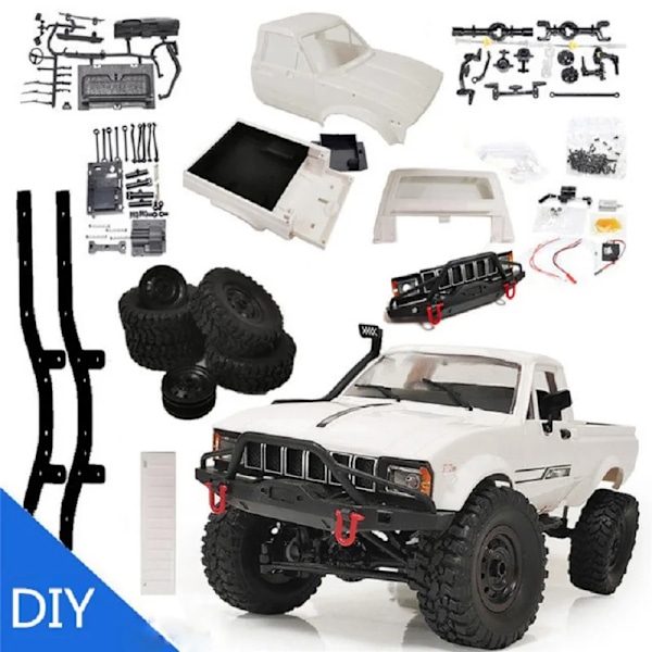 Wpl c24-1 4wd 1/16 kit 2.4g crawler terrängbil rc-bil 2ch fordon modeller med motor servo och strålkastare wpl c24 bil kit C24-1 KIT