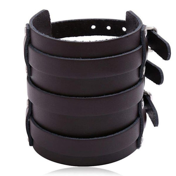 Läderarmband Brett Läderarmband Justerbart Flätat Armband För Män