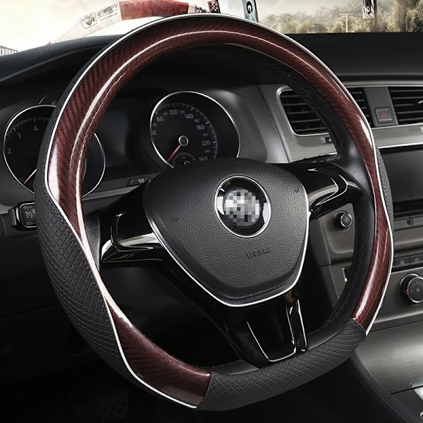 D-formad och O-formad rattöverdrag i halkfritt PU-läder för Polo Golf 7 Scirocco Suzuki Swift Nissan Rogue Hög kvalitet D shape Coffee