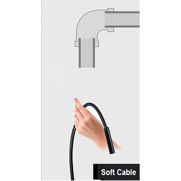 1200p WiFi-endoskopkamera, vattentät inspektionskamera, mini-kamera, USB-industriendoskop, bilkamera för iPhone, Android-smarttelefon Soft cable 2M