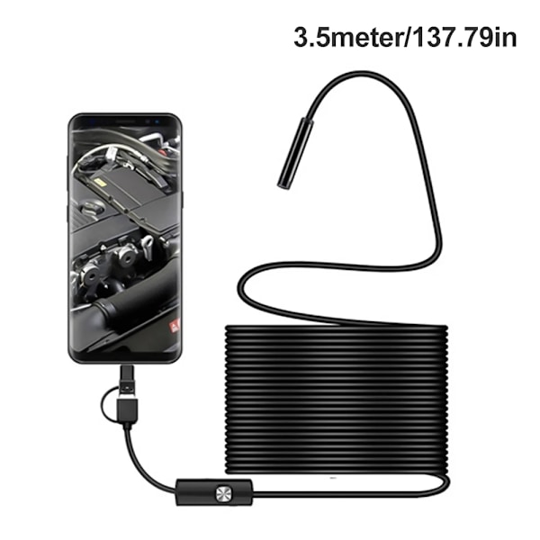 5,5 mm endoskop USB Android endoskopkamera vattentät inspektionsboroskop flexibel minikamera för Android PC bärbar dator 6 LED 3.5M