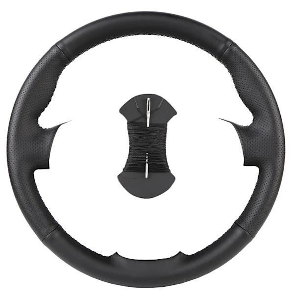 DIY läderstyrstäcke med handsydda sömmar för Mazda 3 Axela 2008-2013 Mazda CX-7 CX7 2010-2016 Mazda 5 2011-2013 black