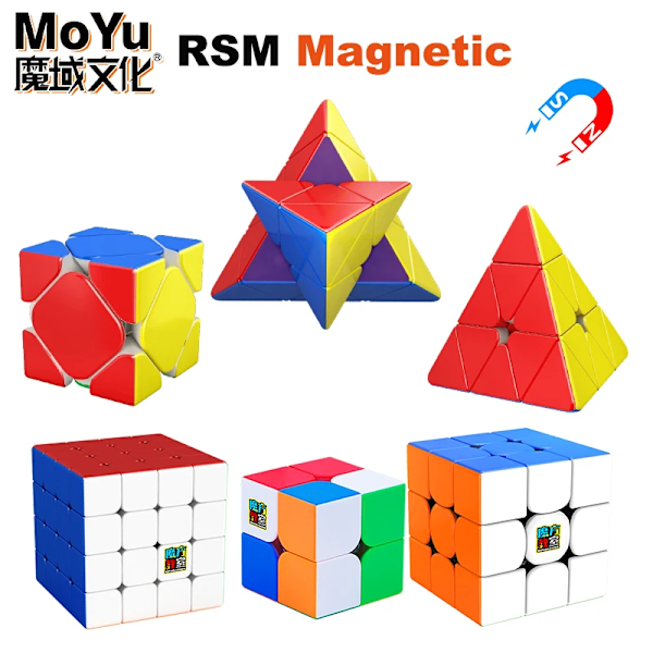 Rs2/3/4M Maglev 3X3 2X2 4X4 Magnetisk Magisk Kub 3 Gånger;3 Professionell 3X3X3 Hastighetspussel Barn Fidget Leksak Magnet Cubo Magico RS3M magnetic cube(.101)