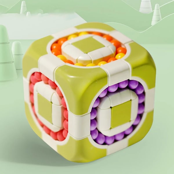 Trestegs Boll Twist Dekomprimerande Tankepussel Magisk Kub Fidget Leksaker Roliga Leksaker Speed Cube Träningsleksak Presentleksaker För Barn Green