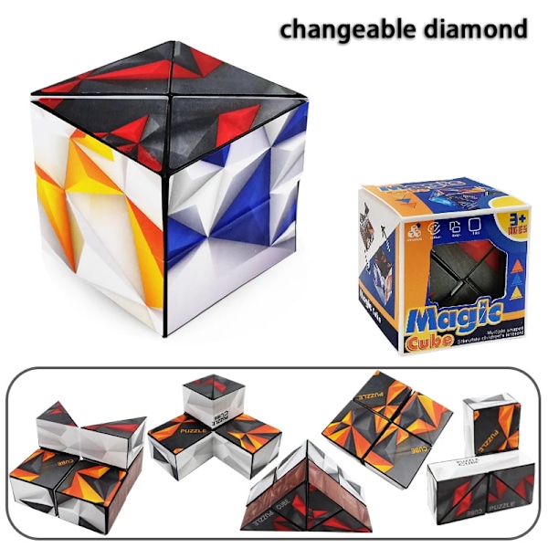 Tredimensionell Varierande Magisk Kub Anti-Stress Leksak Geometri Oändlig Magnetisk Föränderlig Kub Barn Ångestdämpare Fidget Leksaker B