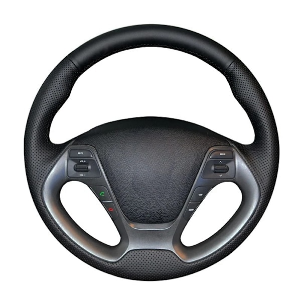 Skräddarsydd rattöverdrag i svart konstläder för Kia K3 2013 K2 Rio Ceed Cee'd 2012-2017 Cerato 2013-2017