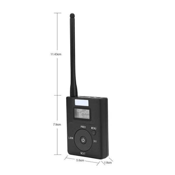 Bärbar stereoradio streamingadapter med lågeffekts 3,5 mm trådlös FM-sändare-Swt