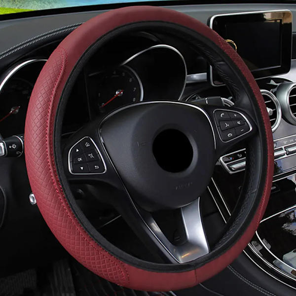 Rattstyrningsöverdrag flätad rattöverdrag cubre volante auto bilrattöverdrag biltillbehör black