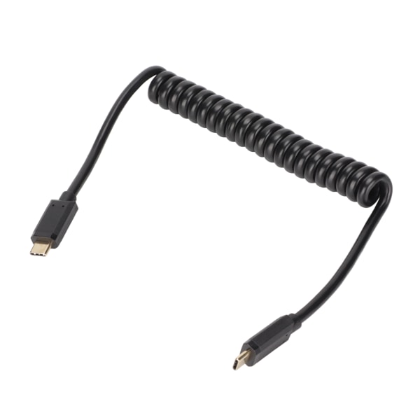 USB C-kabel USB C til USB C 14K 60hz 3A Hurtigopladning 10Gbps 1,2m spiralfjederdesign USB C-strømkabelHan lige til hanlige stik