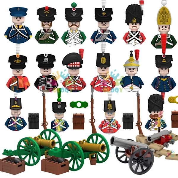 Leksaker för barn Napoleonkrigen infanteri byggklossar franska lansörer mini actionfigurer leksaker för juguetes julklappar 10pcs(.108)