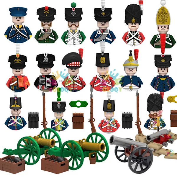 Leksaker för barn Napoleonkrigen infanteri byggklossar franska lansörer mini actionfigurer leksaker för juguetes julklappar 22pcs(.114)
