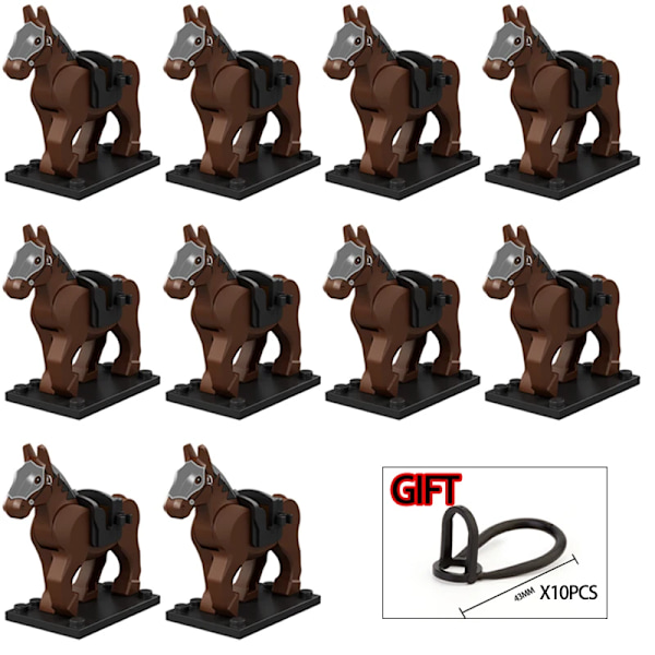 10 st/paket medeltida riddare romersk rohan krigshäst djurbyggstenar actionfigurer leksaker för barn present koruit xp1007-1016 XP1016(10PCS)