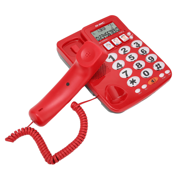 Langallinen puhelin Soittajan tunnus Säädettävä Soittoääni Mykistys Pikanäppäimet Tallennuspöytä Lankapuhelin ilmaisimella kotitoimistolle Red