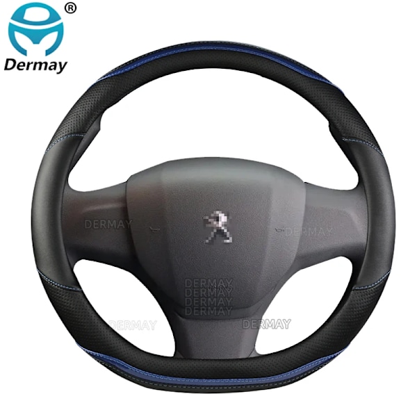 Rattstyrningsöverdrag i mikrofiberläder + kolfiber för Peugeot Expert Traveller Tepee Van - Högkvalitativa biltillbehör O shape- Coffee
