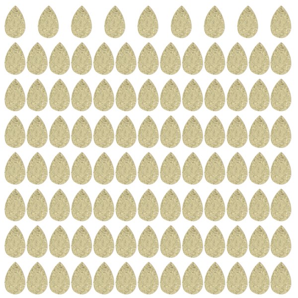 100 st örhänge perforerad droppform PU läder paljett prydnad dekoration leveranser guld