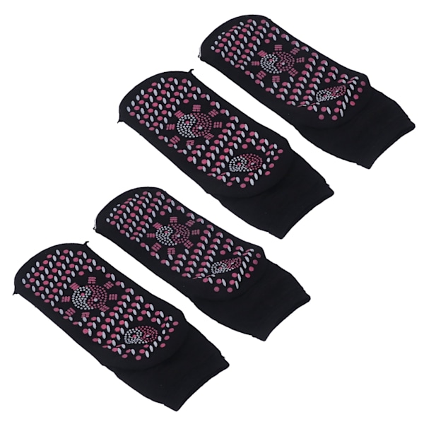 4 stk selvoppvarmende sokker i bomull, pustende turmalin-design, varme sokker for vinter, universelle, svarte