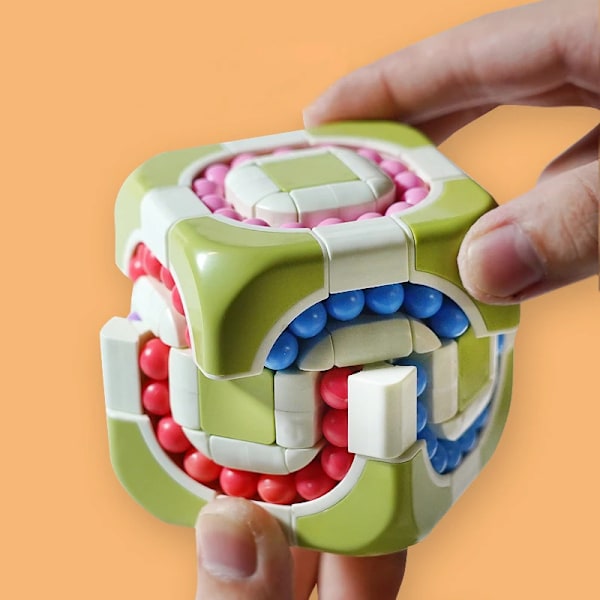 Trestegs Boll Twist Dekomprimerar Pussel Magisk Kub Fidget Leksaker Roliga Leksaker Speed Cube Tänkande Träningsleksak Presentleksaker För Barn Blue