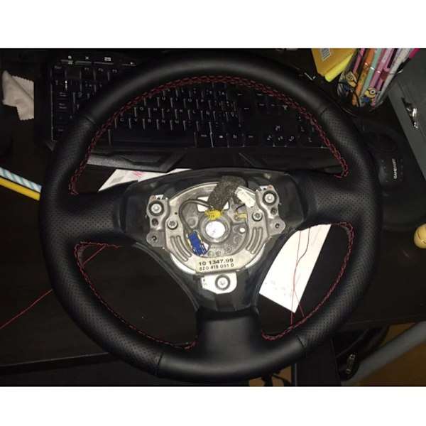 Cardak svart konstläder rattöverdrag för Audi A4 B6 2002 A3 3-ekrad 2000-2003 Audi TT 1999-2005