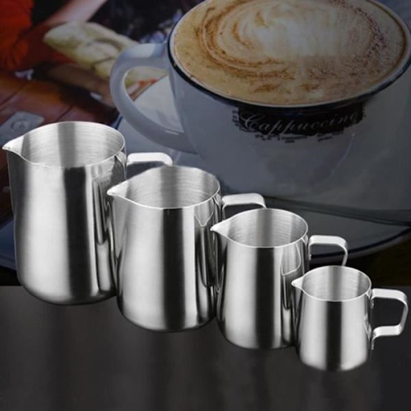 Kaffeskumning 350 ml – Mjölkkanna i rostfritt stål, Latte Art-skumningskopp för kaffe, 150 350 600 ml