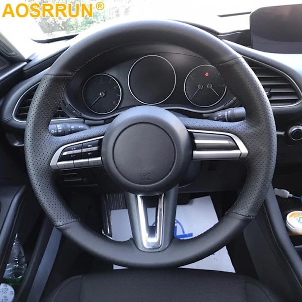 Konstläder rattöverdrag DIY för Mazda CX-30 CX30 2020 Mazda 3 Axela 2020 trim