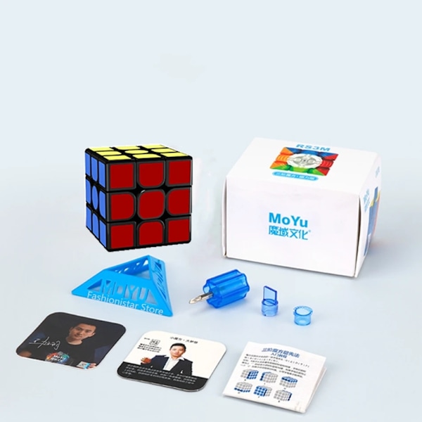[Ecube] Rs3M 3X3X3 Magnetisk Magisk Kub Professionell Cubo Magisk Speed Cube 3X3 Spel Kub Rs3 M Kub Pussel Leksaker RS3M2020 Black