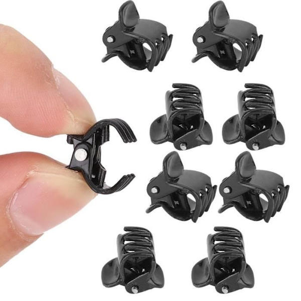 Estink Hårklämmor 100st Svarta Mini Plastklämmor Små Hårklämmor Kläder Accessoarer För