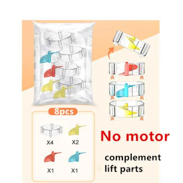 Höjdjusterbar elektrisk kullagerbana lyft berg-och-dalbana transparent spiralhiss kompatibel med stora byggklossar Only parts No motor