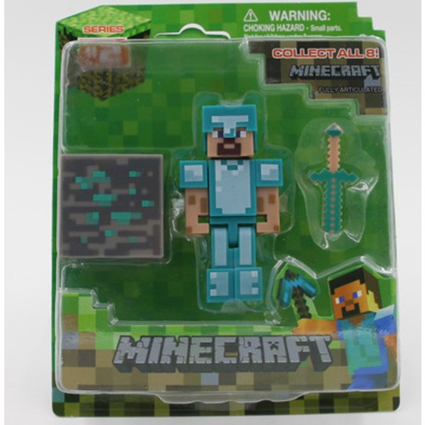 Minecraft Toys 3-tommer dukker 9 typer sæt Creeper Lille sort mursten Steve Besøg butikken for at bede om billeder Brick Steve holding sword