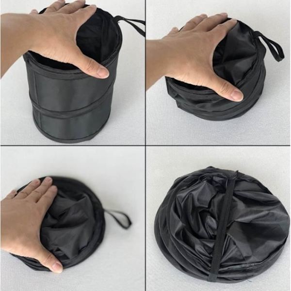Bil soptunna - Universal - 2 st - Portabel - Vikbar - Svart Black