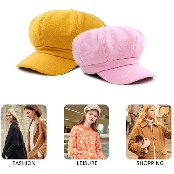 Basker - Elegant - Baskerhatt för dam - Mocka och polyester - One Size - Rosa pink