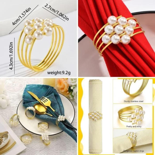 Servettringar - Ospecificerad - Guldmetall - Set om 6 - Elegant Design - För Bröllop och Fester Gold