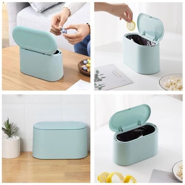 Papperskorg för kontoret - Pop-Up Modell - Blå Färg - PP Material - 22X13X11Cm Blå