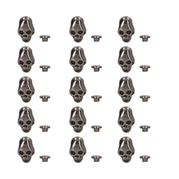 150 set Skull Nitar Punk Style DIY Ghost Head Nitar Läder Hantverk Dekoration för skor Klädväskor Silver Svart