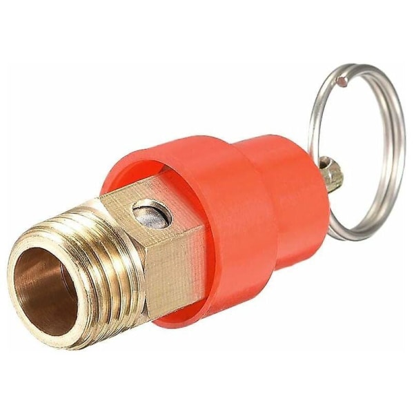 Højkvalitets sikkerhedsventil til luftkompressor - G1/4 han 115psi trykbegrænsningsventil med rød hætte (1 pakke)