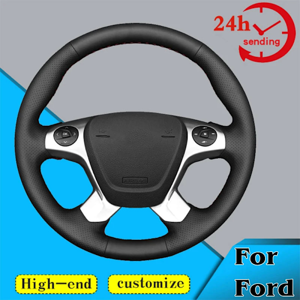 Skräddarsydd rattfläta för Ford Transit Connect Tourneo Custom Grand Tourneo Connect 2014-2020, halkfri, 100% passform