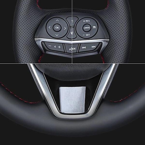 Svart konstläder handsydd rattöverdrag för Mazda 3 Axela Mazda 6 Atenza Mazda 2 CX-3 CX3 CX-5 CX5 Scion