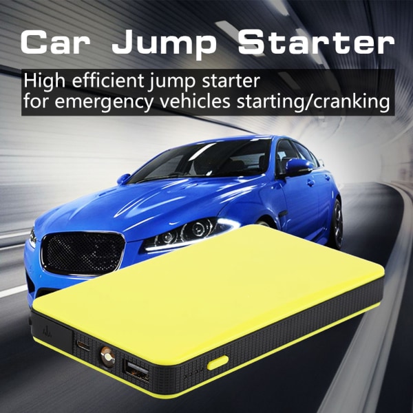 Bärbar 12V Car Jump Starter Motor Batteriladdare Power Bank för bensinmotor 3.0L Gul