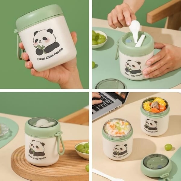 Isolerad matlåda, matbehållare i rostfritt stål, matbehållare, termosmugg för varma eller kalla måltider, Bento matlådor