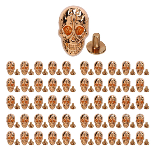 50 sett gjør-det-selv-hodeskallenagler i gotisk stil Rustfri utsøkt håndverk Lær håndverksdekorasjoner for å lage sko belter gull