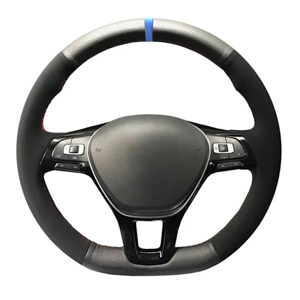 Anti-halk rattöverdrag i mockaläder för Volkswagen VW Golf 7 MK7 ny Polo Jetta Passat B8 Tiguan Sharan Style 2