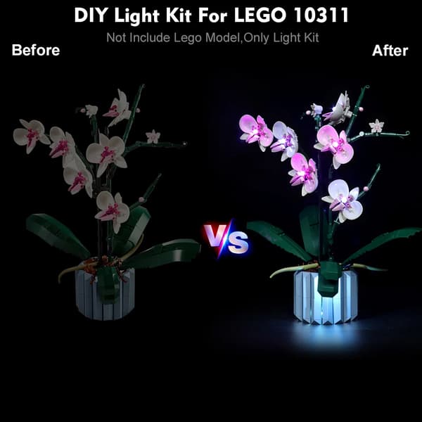 Vonado LED-belysningsset för 10311 orkidébyggstenar (modellen ingår inte) leksaksbyggstenar för barn Light control Only LED Light