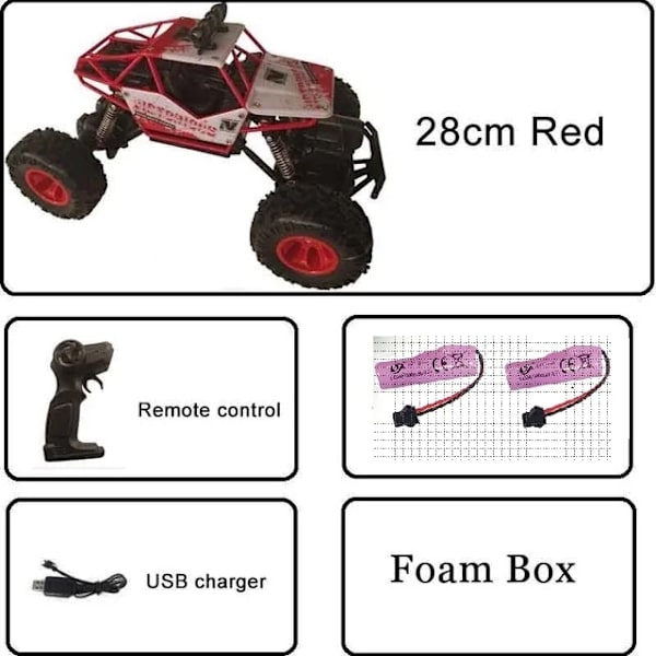 1:12 37cm 4wd rc-bil hög hastighet racing terrängfordon dubbla motorer drivbil fjärrstyrd elfordon julklappar 28cm Red 2 B