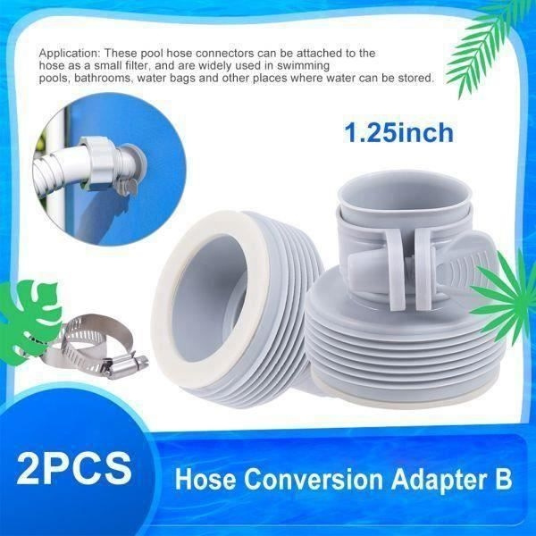 Pack B Adapter för Intex Pool - Ansluter Pooler, Slangadapter Pooltillbehör 1.25 tum till 1.5 tum