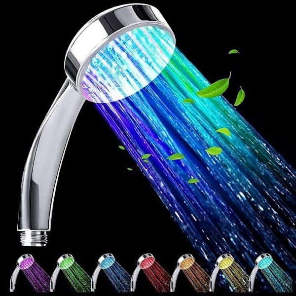 LED Duschhuvud - Yyv - Universal - 7 Färger - Vattenbesparande - Krom colors