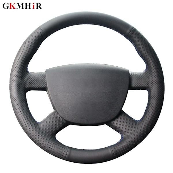 Artificia läder handsydd svart rattöverdrag för Ford Kuga 2008-2011 Focus 2 2005-2011 C-Max 2007-2010 Transit